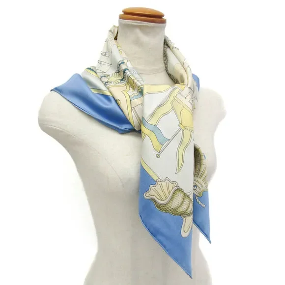 Hermes Carré 90 L Air Marin Women's #137150H29B - Picture 9 of 10